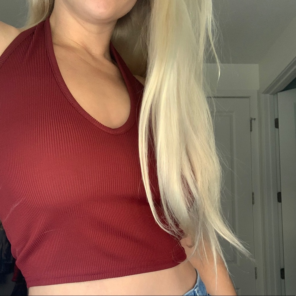 Nasty Gal Maroon Halter Top